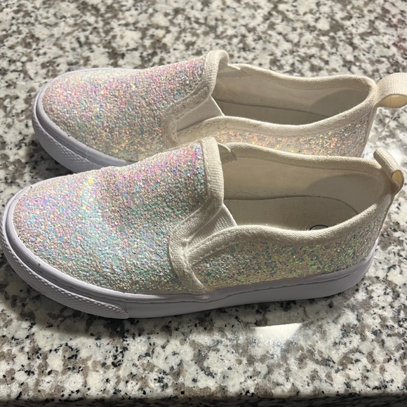 Cat & Jack Slip-On Glitter Shoes - Size 8 - Picture 2 of 3